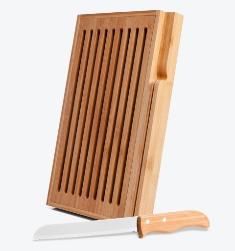 Migalheira Em Bambu Com Faca - 2 Pçs